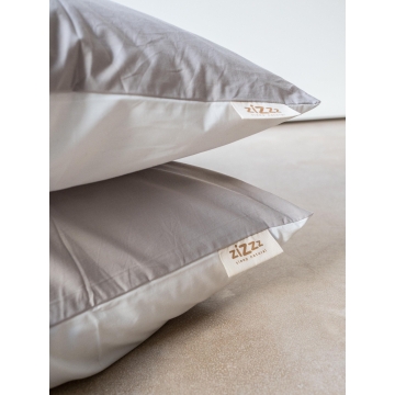 Percale Pillowcase – 65x65 – White & Beige