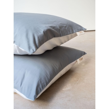 Percale Pillowcase – 50x70cm – White & Grey
