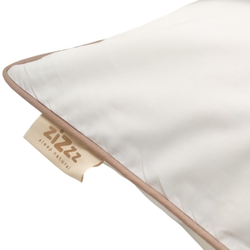 Taies d’oreiller en percale – 40x60cm – Blanc avec une bordure beige